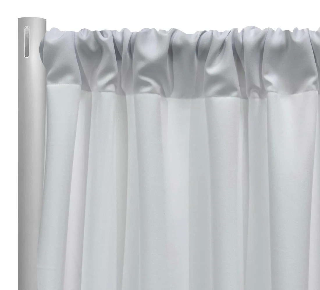 2pcs - Premium Poly (Poplin) Drapery Panel 11' Tall x 58" wide - White