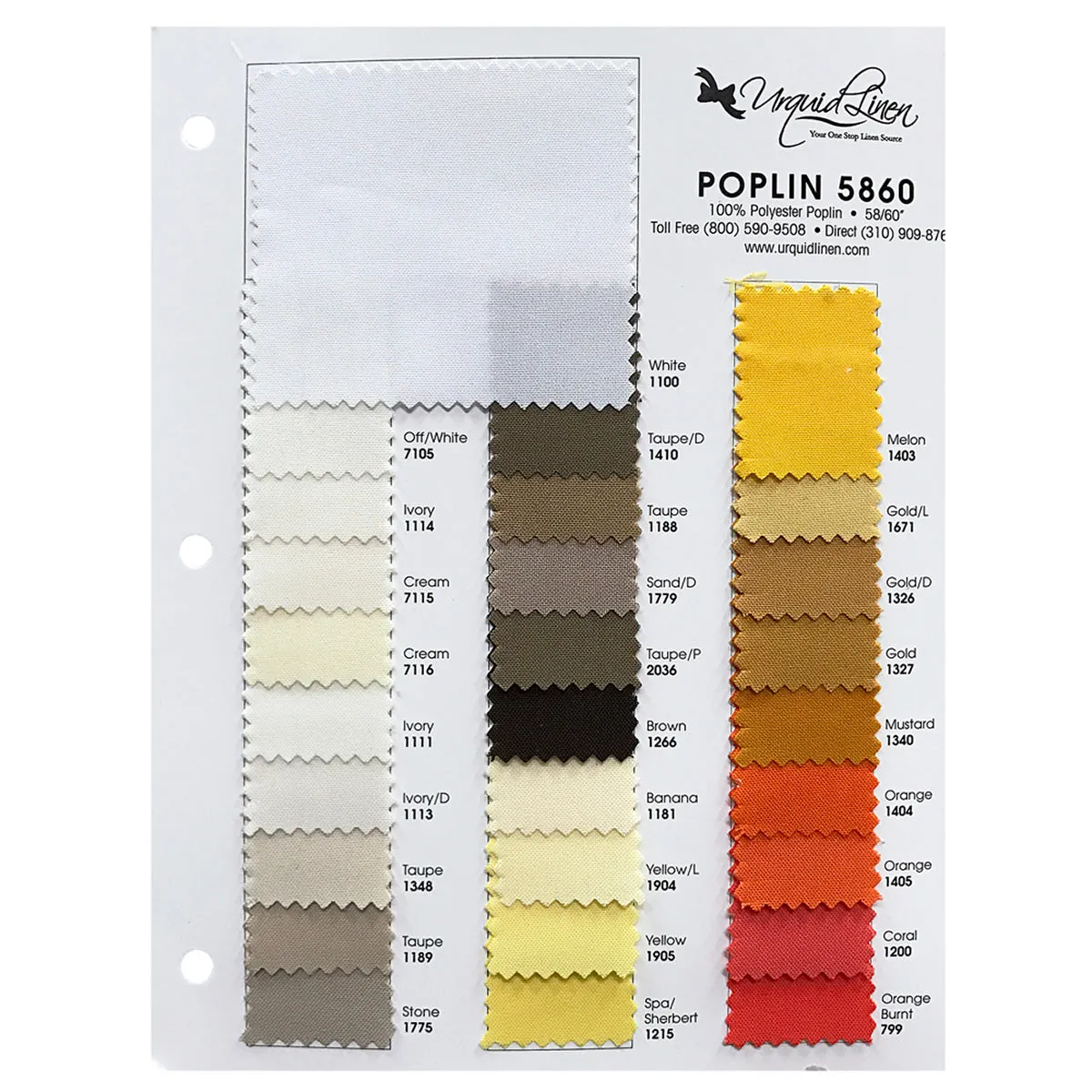 2pcs - Premium Poly (Poplin) Drapery Panel 11' Tall x 58" wide - White
