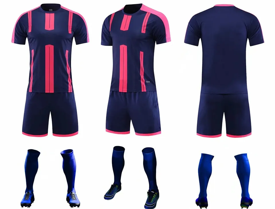 Adults Kids Customized Soccer Football Jersey Shorts Uniform Set