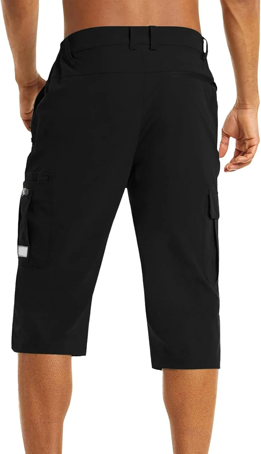 Big and Tall Cargo Shorts for Men Quick Dry Lightweight Hiking Athletic 3/4 Capris Casual Work Golf Short Pant Pocket