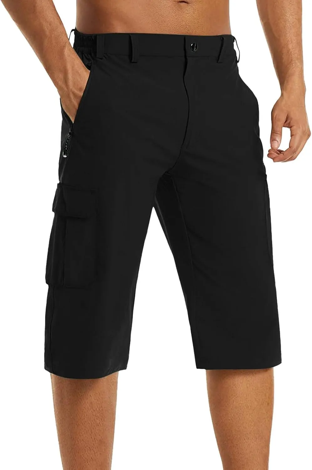 Big and Tall Cargo Shorts for Men Quick Dry Lightweight Hiking Athletic 3/4 Capris Casual Work Golf Short Pant Pocket