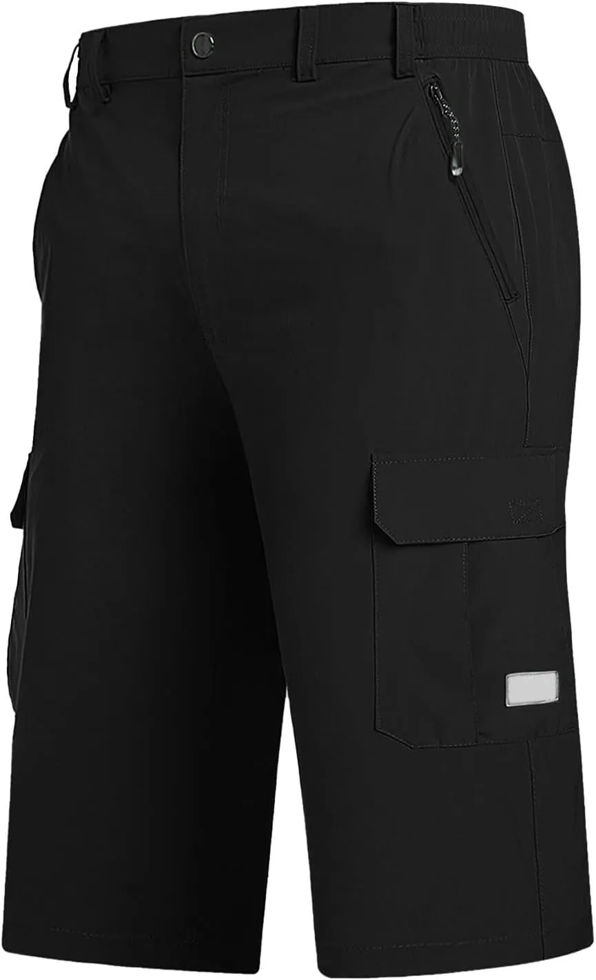 Big and Tall Cargo Shorts for Men Quick Dry Lightweight Hiking Athletic 3/4 Capris Casual Work Golf Short Pant Pocket