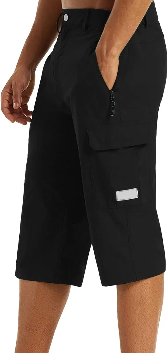 Big and Tall Cargo Shorts for Men Quick Dry Lightweight Hiking Athletic 3/4 Capris Casual Work Golf Short Pant Pocket