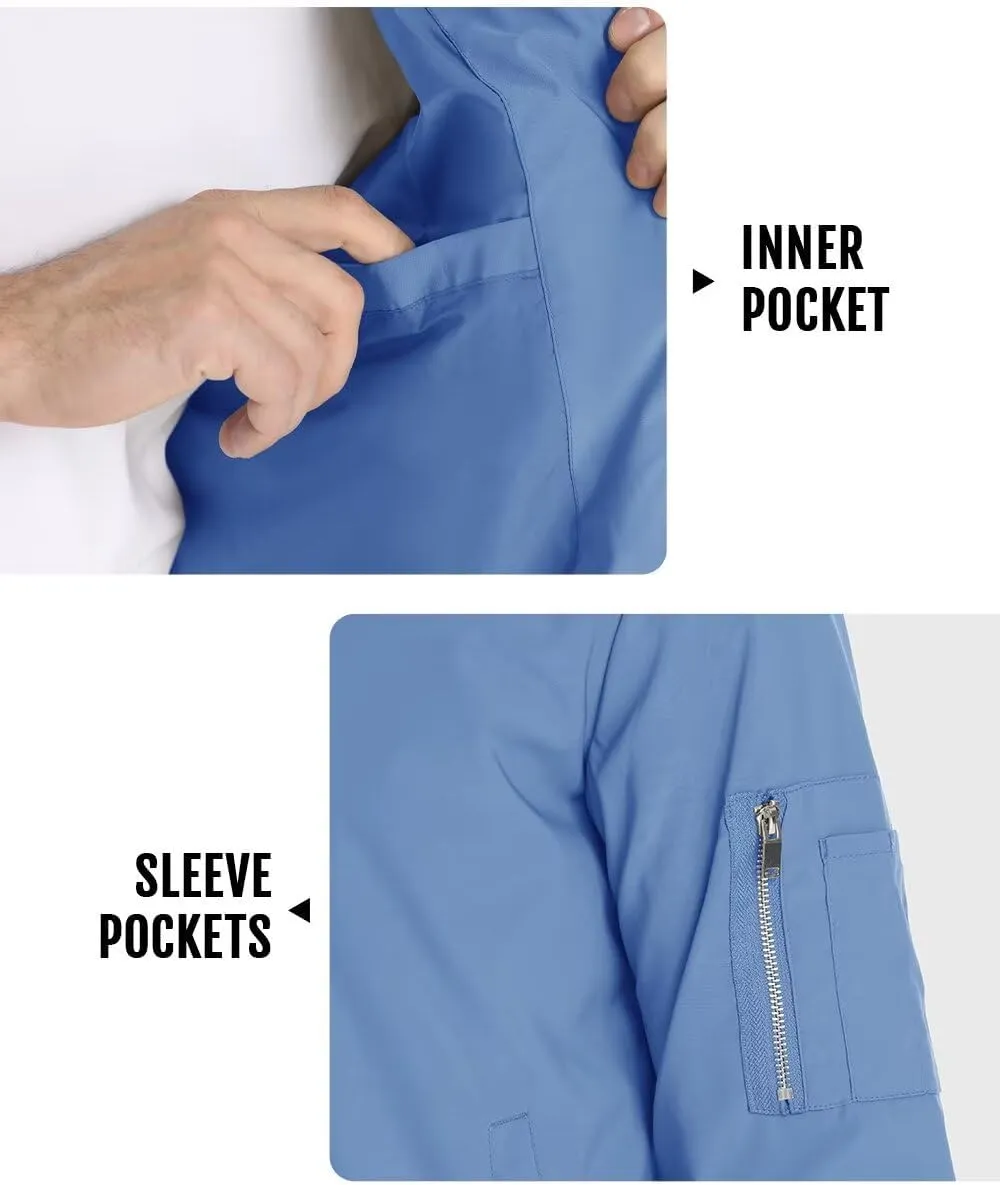 Boladeci Men's Bomber Jackets Lightweight Water Resistant Spring Fall Full Zip Thin Casual Windbreaker Light Jackets