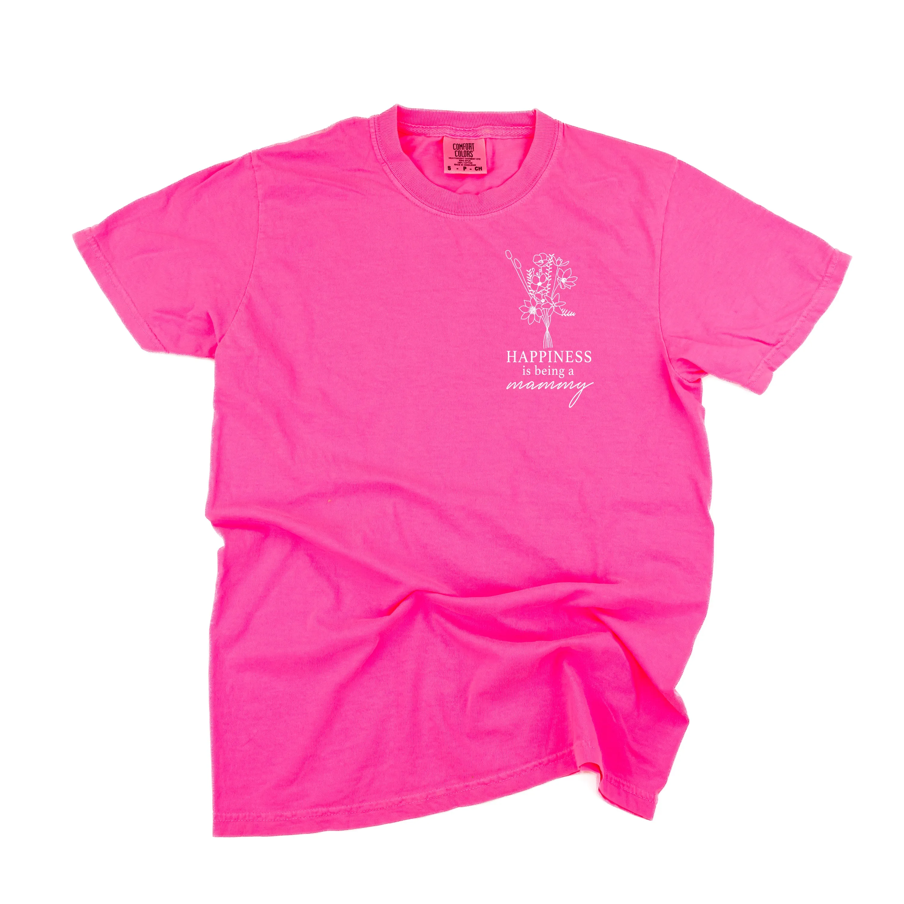 Bouquet Style - Happiness is Being a MAMMY - SHORT SLEEVE COMFORT COLORS TEE