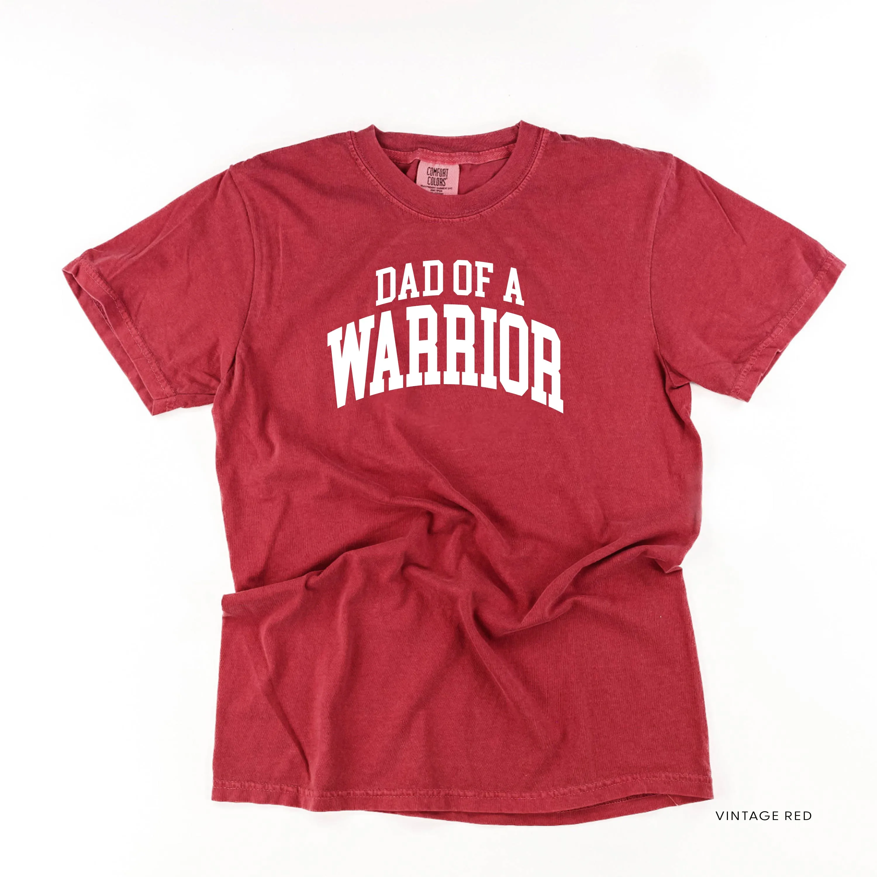 Dad of a Warrior - Varsity - SHORT SLEEVE COMFORT COLORS TEE