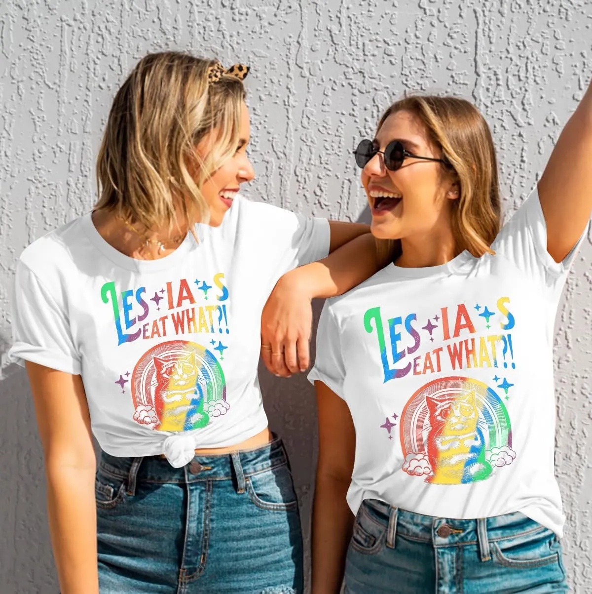 FAYALEQ Pride Shirt for Women Lesbians Rainbow Cat Graphic Shirts Funny Lesbians Pride Tshirts LGBTQ Equality Shirts