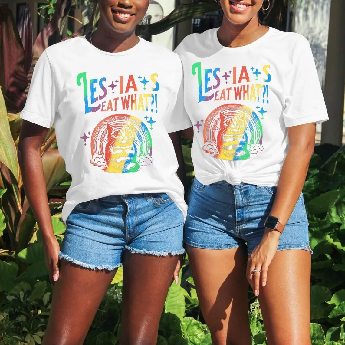 FAYALEQ Pride Shirt for Women Lesbians Rainbow Cat Graphic Shirts Funny Lesbians Pride Tshirts LGBTQ Equality Shirts