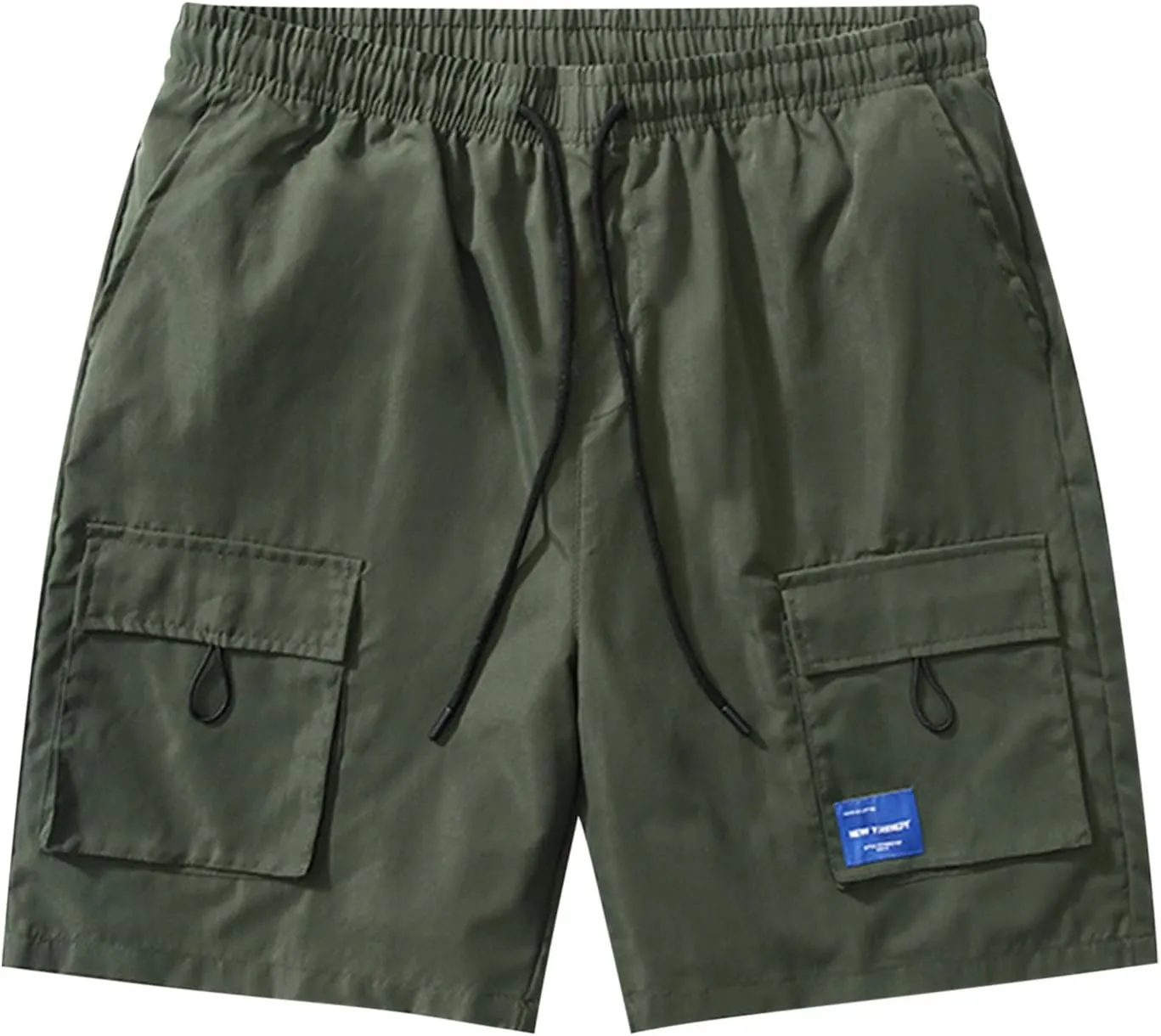 Men's Athletic Cargo Shorts with Pockets Quick Dry Running Workout Gym Elastic Lightweight Basketball Trunks