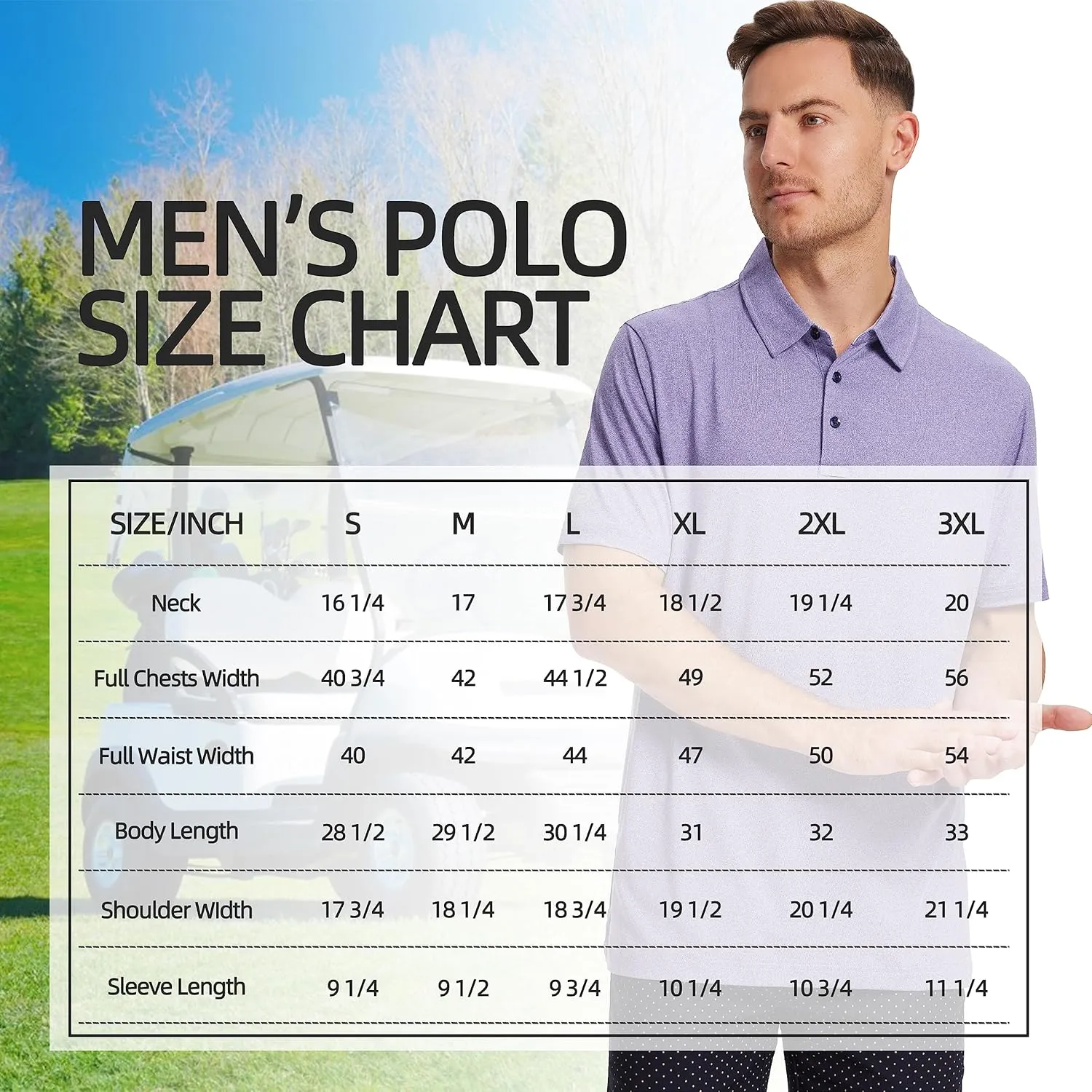 Mens Golf Polo Shirt Moisture Wicking Dry Fit Performance Athletic Short Sleeve Striped Golf Shirts for Men