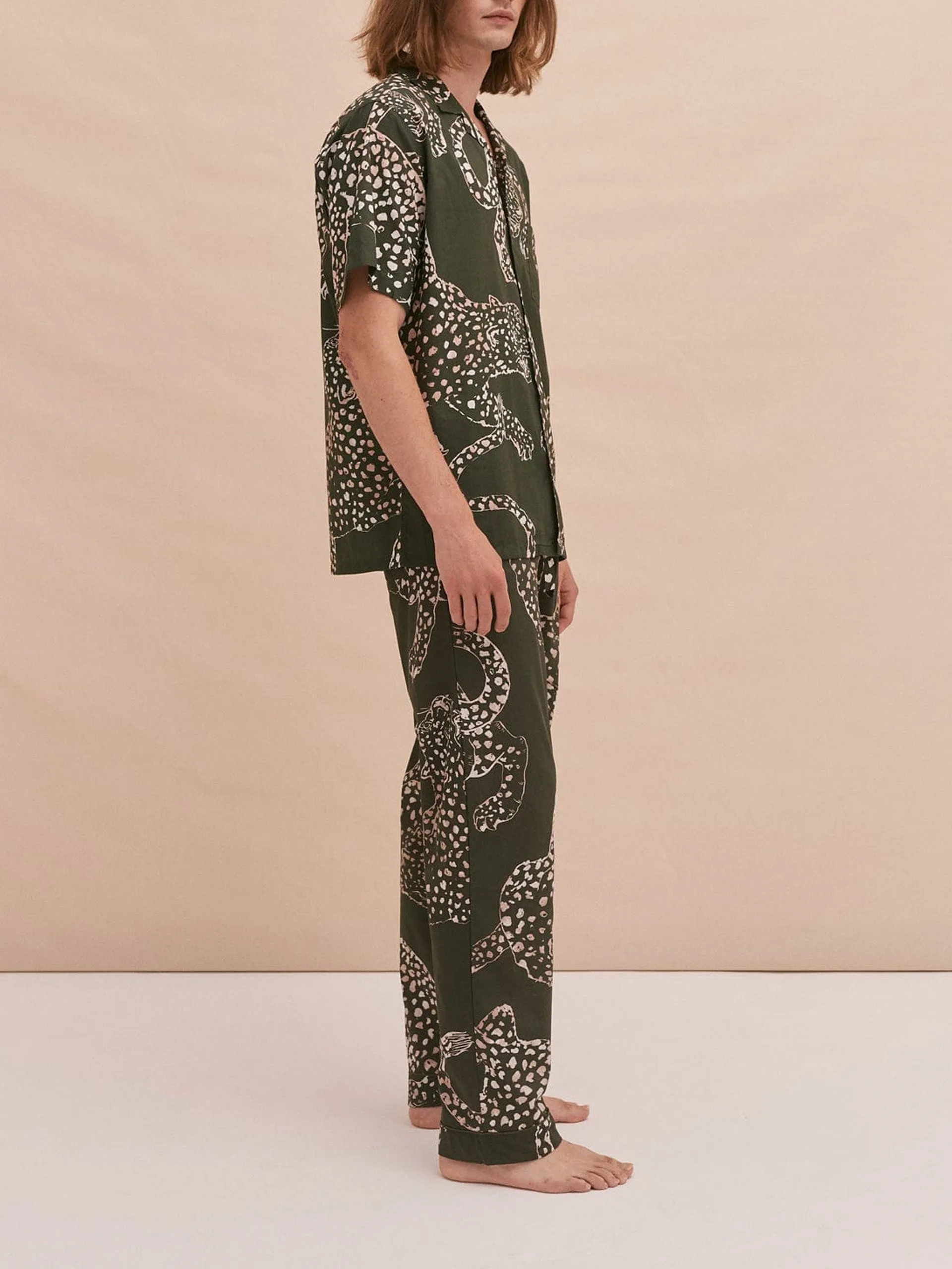 Men’s The Jag print cuban long pyjama set