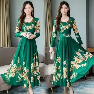 Print Dress With Full Sleeve