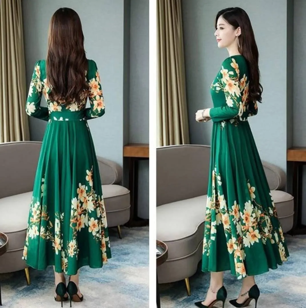 Print Dress With Full Sleeve