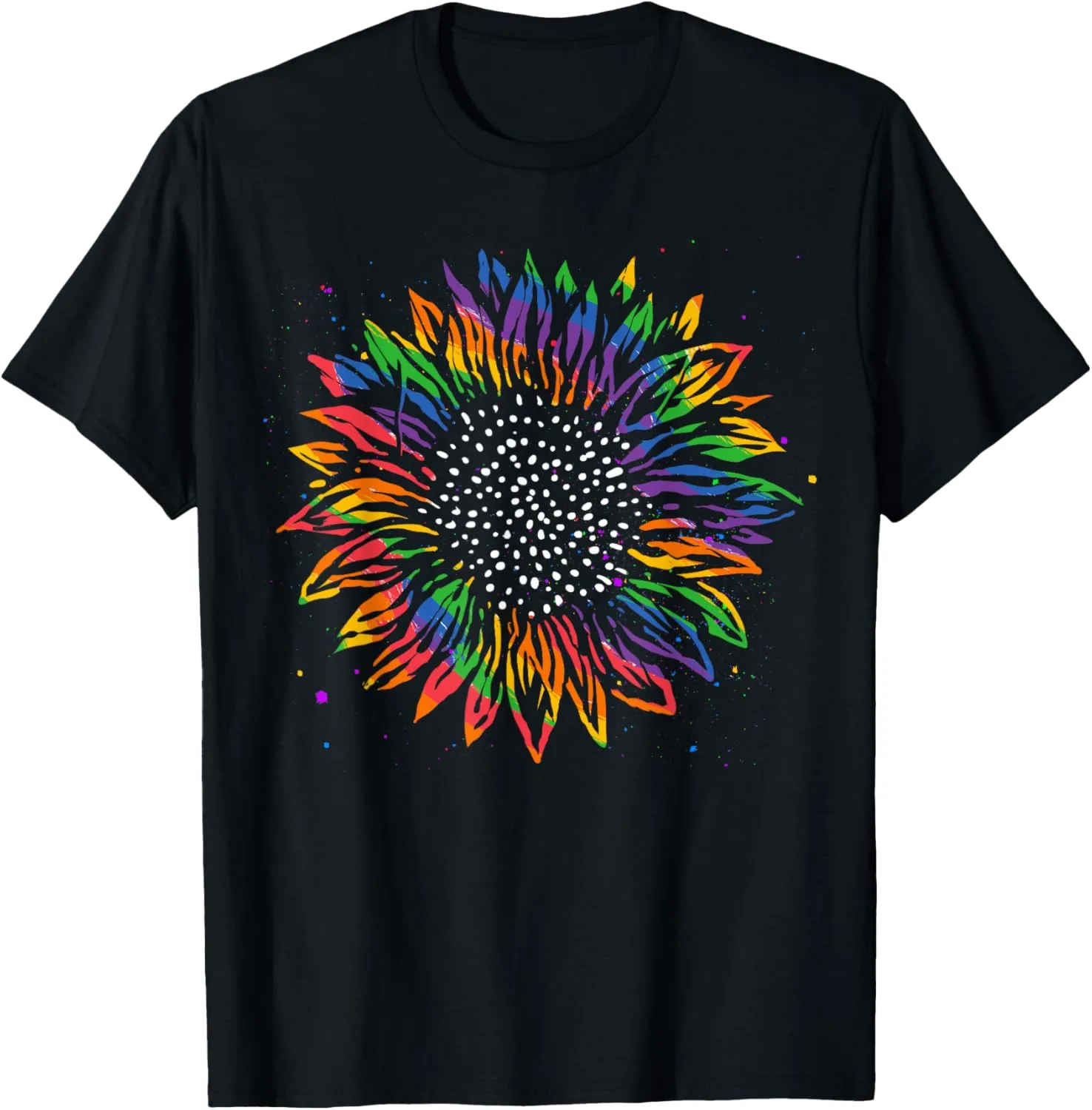 Rainbow Flag Sunflower Flower Queer Equality Sunshine LGBT T-Shirt