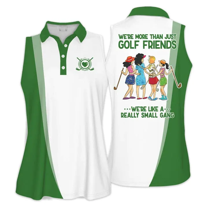 We're More Than Just Golf Friends Golf Woman Polo Shirts, White and Pink Golf Shirt