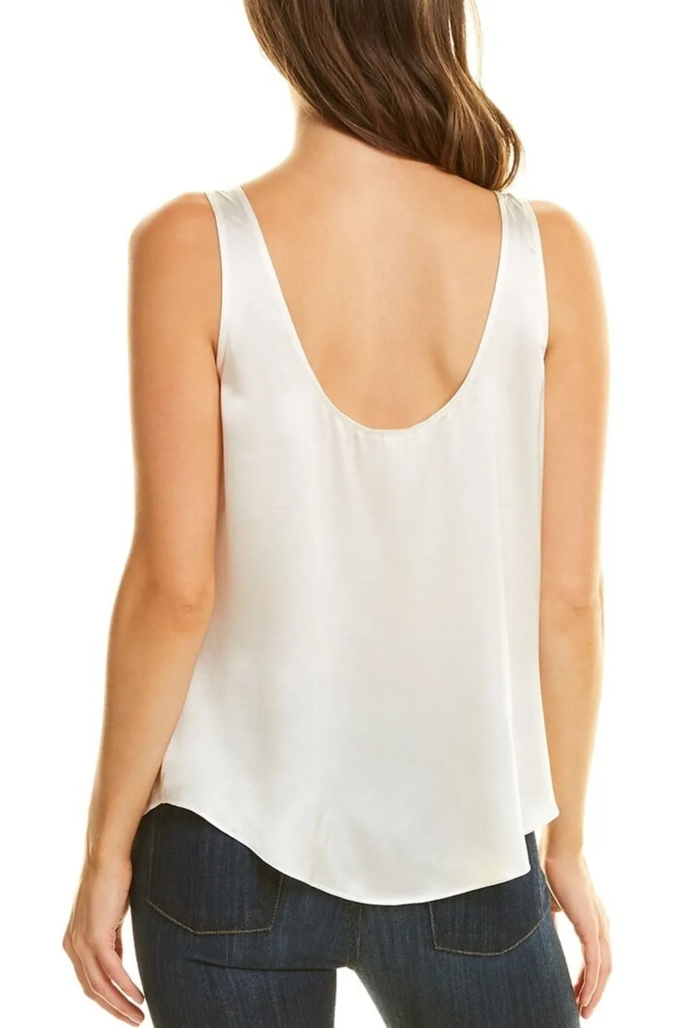 White Simplicity Cowl Sleeveless Top